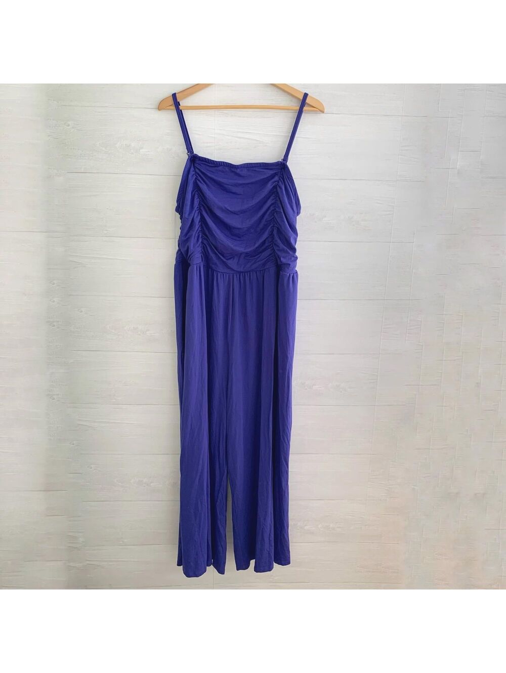 NWT Ava & Viv Indigo Purple Ruched Convertible Strapless Jumpsuit 2X Plus